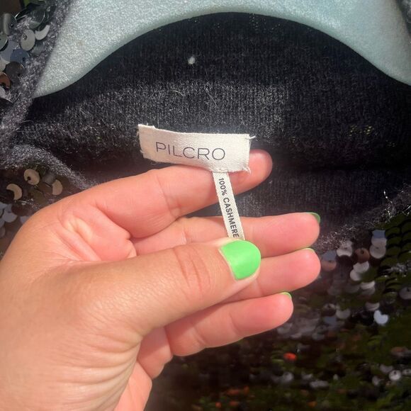 Anthropologie The Alani Cashmere Mock-Neck Sweater by Pilcro Sequin Edition NWT - Picture 10 of 16